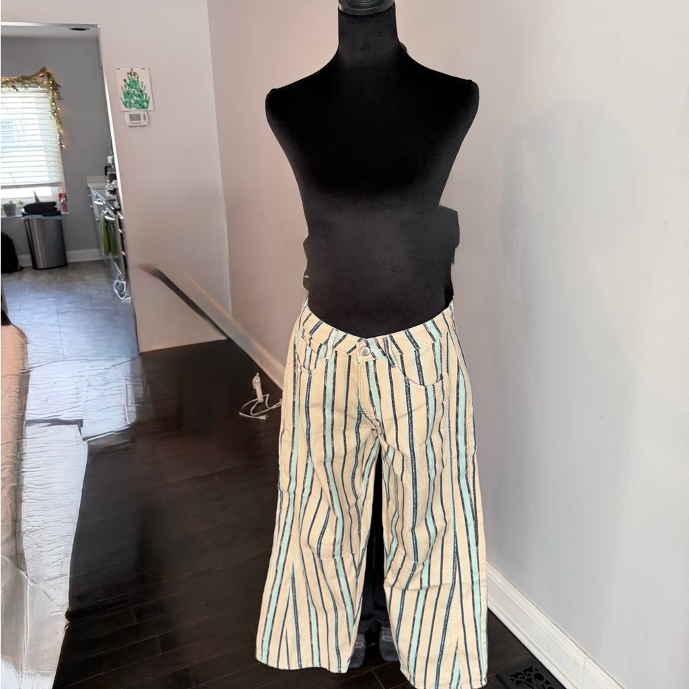 Striped Wide-Leg Pants